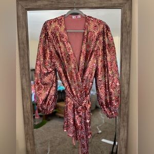 Buddy Love Sequin Wrap Dress